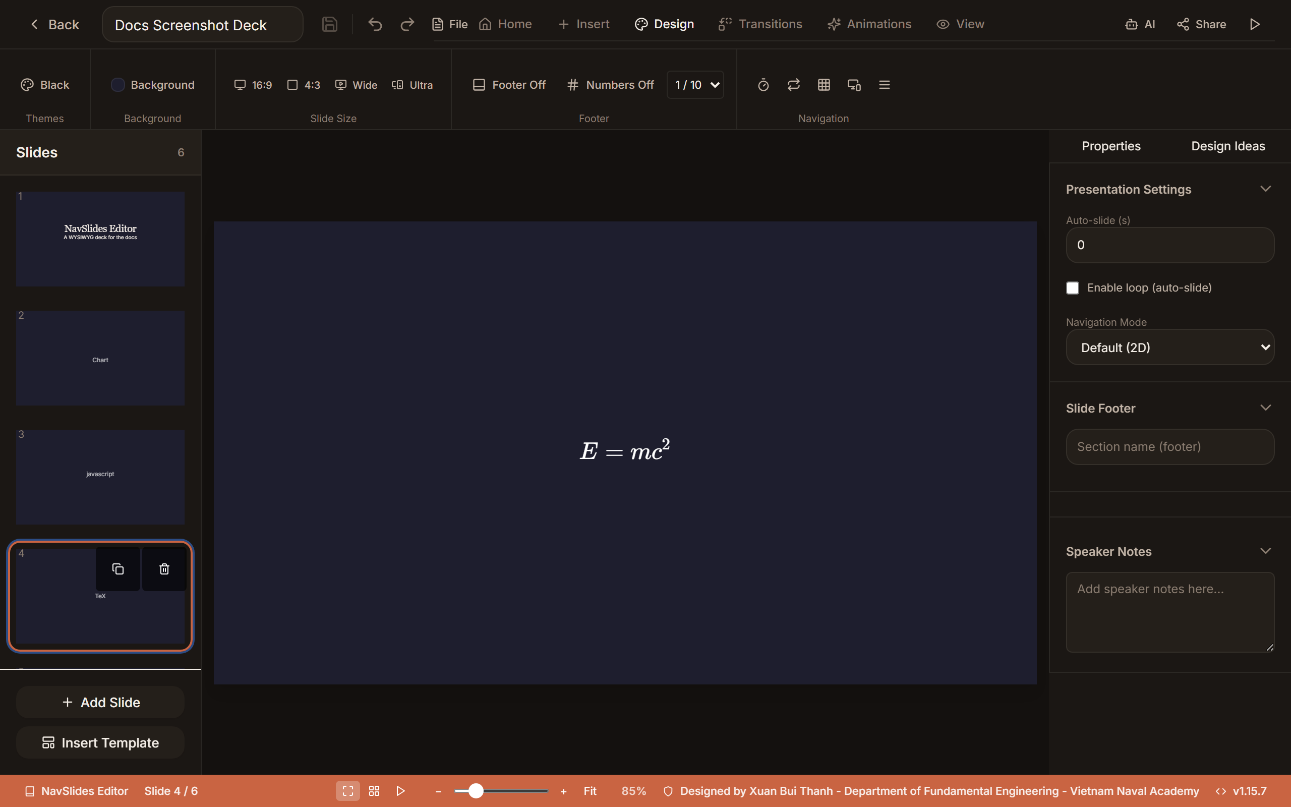 A rendered LaTeX/math element on a slide